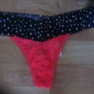 Victoria's Secret Pink Ex Low Rise Lace Thong Red/Wht/Blue Stars Stripes Small
