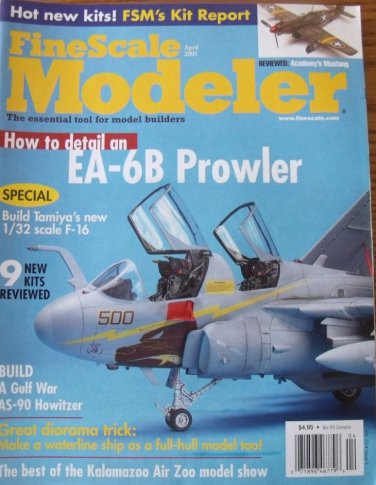 FineScale Modeler April 2005 EA-6B Tamiya F-16CJ AS-90 howitzer SH-34J