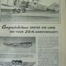 Phillips 66 / United Airlines Anniversary / Boeing 40A / Boeing Stratocruiser ad