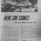 1945 Stinson Voyager 125 aircraft ad