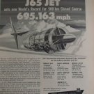 1950s Curtiss-Wright J65 turbojet  / Douglas A4D A-4 Skyhawk speed record ad