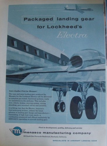 Measco Manufacturing / Lockheed Electra airliner ad