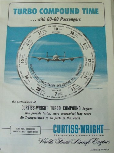 1950s Curtiss-Wright Turbo-Compound / Lockheed Super Constellation ad