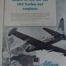 AllisonJ33 jet engine / Lockheed F-80 Shooting Star ad