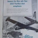 1950s Allison GM J33 turbojet / Lockheed F-80 Shooting Star ad