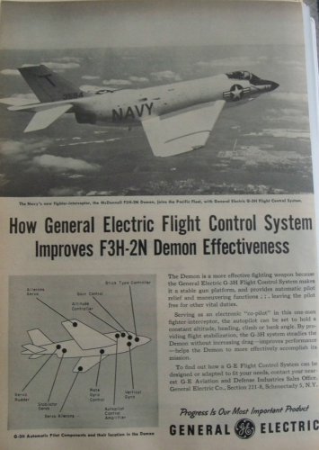 1950s General Electric GE / McDonnell F3H Demon ad