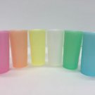 Vtg Set (6) Tupperware Orlando FL USA Pastel Juice Glasses Super Clean