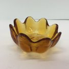 Vtg Yellow Amber Blenko Glass Petal Flower Bowl