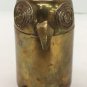 Vtg Mid Century Solid Brass Figural Owl Box Trinket Holder