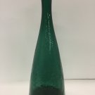 Vtg Blenko Tall Crackle Glass Decanter Bottle 17" 1957 Rare Juniper Color 920L