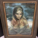 Vtg Vinciata Mid Century Framed Print Girl Of Valdarno Partial Nudity 18x24