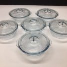 Set of 6 Fire King Ice Blue Philbe 1 Pint Casseroles Covered