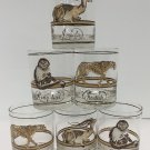 Vtg Mid Century CORA Safari Animal Glasses Impala Cheetah Ring Tail Monkey