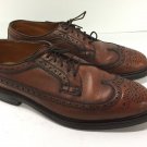 Vtg Nettleton USA Leather Wingtips Shoes Pebbled Grain 1950s 60s Sz 10