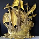 VTG 1958 DART SYROCO Tall Sailboat Gold Painted Heavy Plastic Wall Hanging 29"