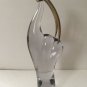 Mid Century Modern Murano Italian Blown Clear Glass & Brass Gazelle Sculpture