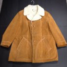 VTG 1970s LAKELAND Heavy Suede Sherpa Lined Jacket Coat sz XL 50 Long