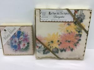 Vtg Rice Paper Silk Effect Baumgarten's Luncheon Cocktail New Old Stock