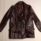 VTG Cooper Heavy Brown Leather Fight Club Jacket Coat Zipper Lined SZ 40