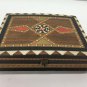 Vtg Lane Crawford Marquetry Box Made In Spain Wood Inlay