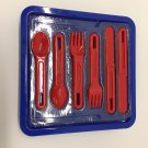 Vtg Kalor Plastic Picnic Tray Set  Utensils For Four Modernist Panton Era IKEA?