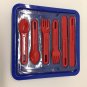Vtg Kalor Plastic Picnic Tray Set  Utensils For Four Modernist Panton Era IKEA?