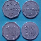 Long Beach CA A & J 10c and 25c merchant tokens K-269 K-270