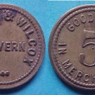 Chapman & Wilcox Tavern 5c merchant token
