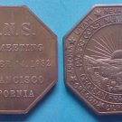 San Francisco CA Pacific Coast Numismatic Society PCNS 1982 medal - 800th Meeting, octagonal