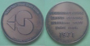 Goddard KS Suburban West State Bank 1971 medal