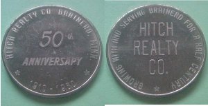 Brainerd MN Hitch Realty Company 50th Anniversary 1960 medal
