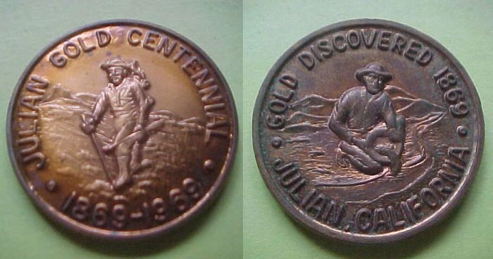 Julian CA Julian Gold Centennial 1969 medal