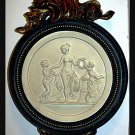 FRENCH INSPIRED WALL PLAQUE LADY WITH CHERUBS FRENCH INSPIRED WALL PLAQUE LADY WITH CHERUBS