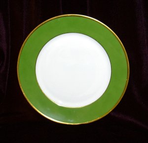 C.H. FIELD HAVILAND LIMOGES FILETS OLIVE GREEN 10" PLATE