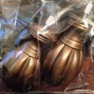 Curtain Rod Wood Finial Pair Cambria Flute Finial Gold