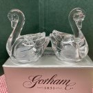 Gorham Crystal Swan Salt & Pepper Shakers