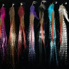 4 pieces Grizzly Hair Feathers & Hair Strands Extensions w/clip