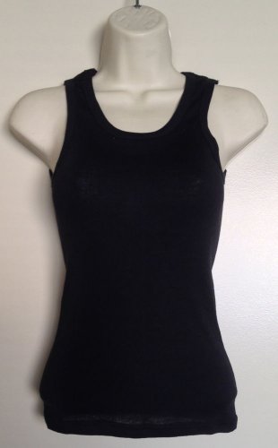 Tank Top 2X1 Rib Shirt Black Top Adult Small