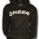 Hoodie Pullover Black Sweats Sweatshirt Zebra Cheer Print free shipping