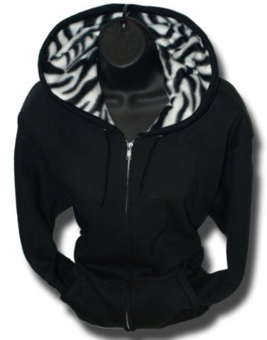 Zebra Lined Hoodie full zip Sweats Sweatshirts YXL - 3XL Zebra free shipping