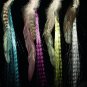 6 pieces Blue Grizzly Feather look Hair Extension Strands w/clip Long Feather