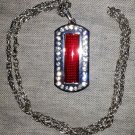 Programmable Scrolling Red LED Rhinestone Dog Tag Message Display Name Badge Tag
