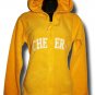 Cheer Hoodie Fleece Full Zip Up Yellow Gold Small