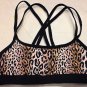 New Victoria's Secret Love Pink Yoga Sports Bra Animal Print CrossbackXS Cheetah