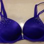 VICTORIA'S SECRET Very Sexy Padded Push Up Bra 32A Purple Rhinestones