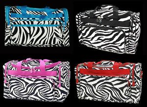 Zebra Duffle Bag 16" or 19" Tote Purse Shopping Diaper School Book Gym Duffel