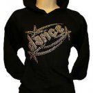 Dance Rhinestone Hoodie Pullover Black Sweats Sweatshirt free shipping