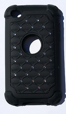 iPod Touch 4th Gen Black Bling Case Ipod 4 Rhinestone