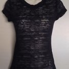 T-Shirt Burnout Black Junior's Small Top T-Shirt