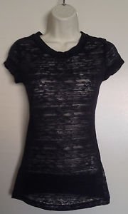 T-Shirt Burnout Black Junior's Small Top T-Shirt
